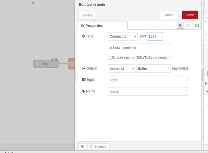 Configuracion nodo TCP IN