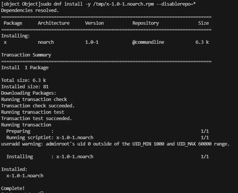 Installing RPM
